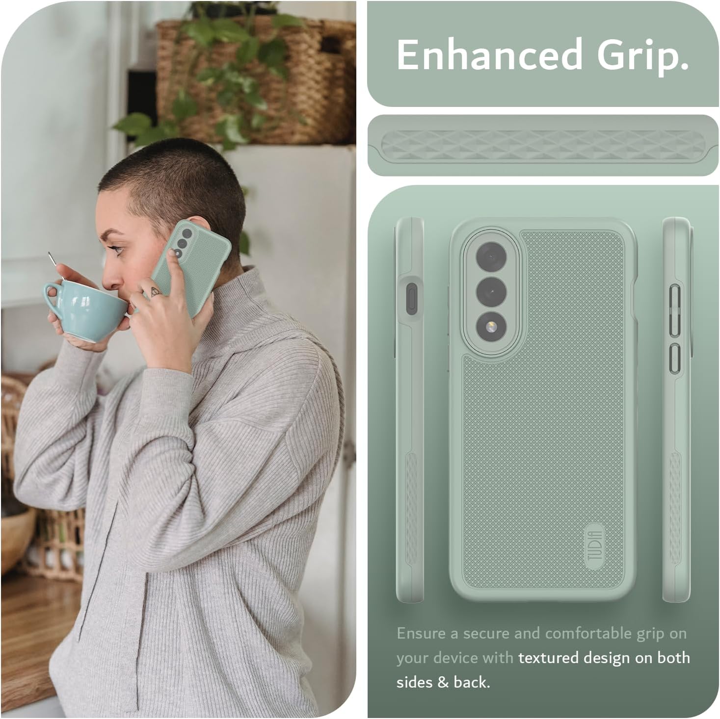 Tudia OnePlus Nord 5 hoesje Dual Layer MergeGrip Lichtgroen - Afbeelding 3