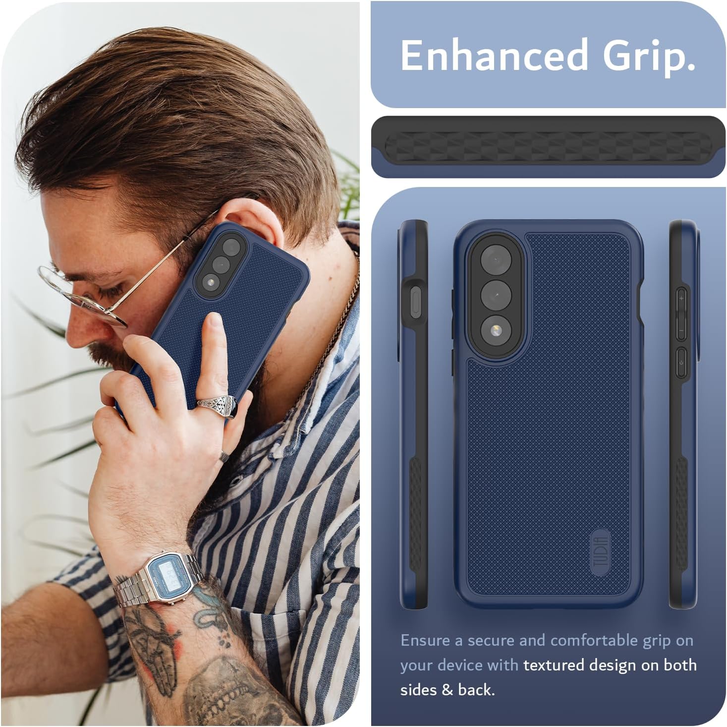 Tudia OnePlus Nord 5 hoesje Dual Layer MergeGrip Blauw - Afbeelding 6