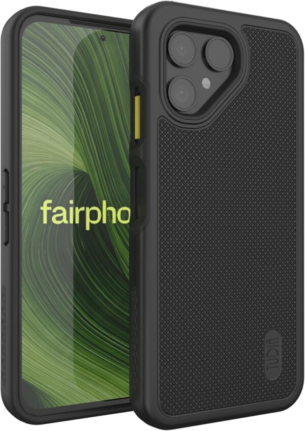 Tudia Fairphone 6 Hoesje DualShield MergeGrip Zwart