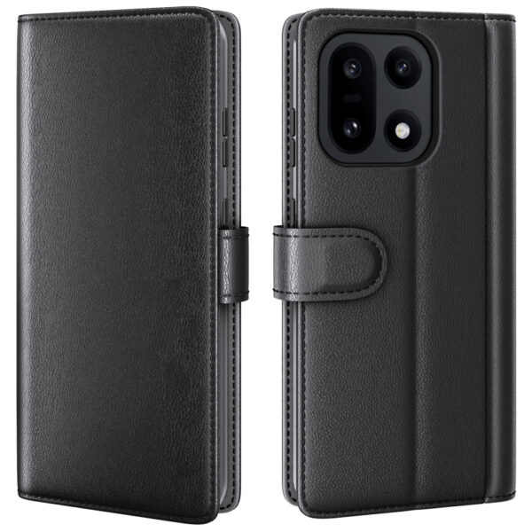 ProGuard OnePlus 15 Wallet Hoesje Echt Leder Zwart