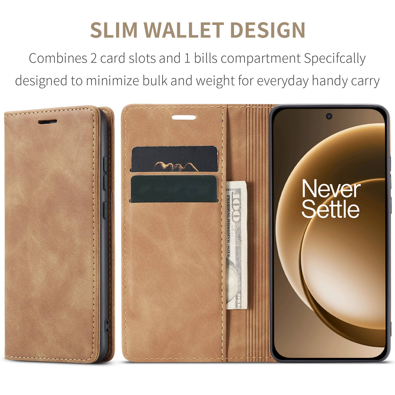 ProGuard OnePlus 15 Vintage Wallet Hoesje Beige - Afbeelding 3