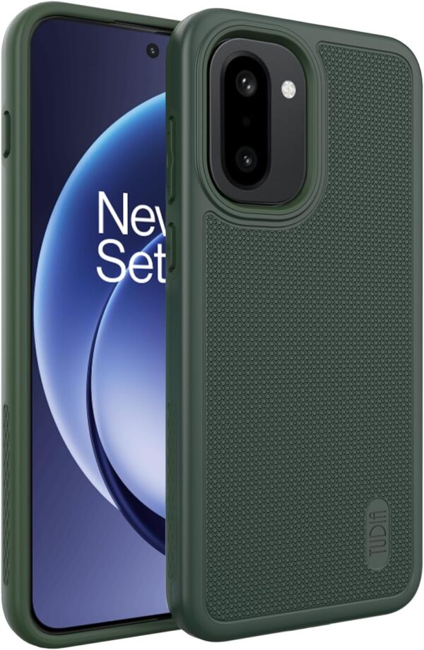 Tudia OnePlus 15R case MergeGrip Pine Green - Dual Layer