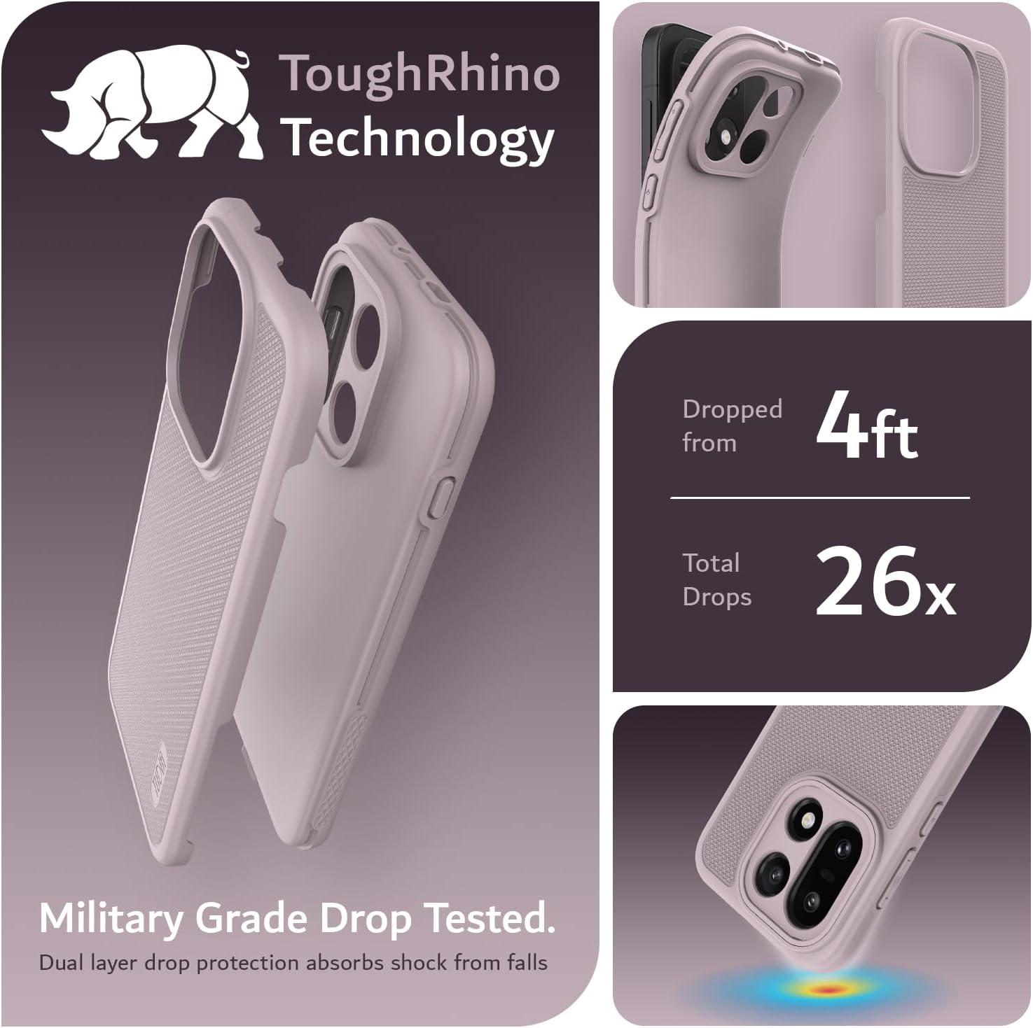 Tudia OnePlus 15 Case MergeGrip Purple - Dual Layer - Afbeelding 5