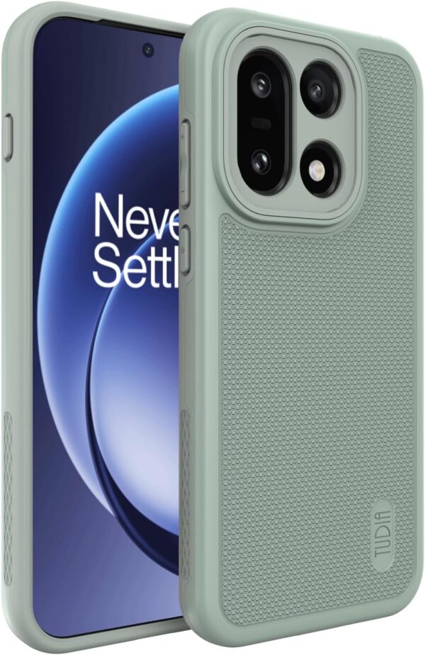 Tudia OnePlus 15 Case MergeGrip Green Lily - Dual Layer