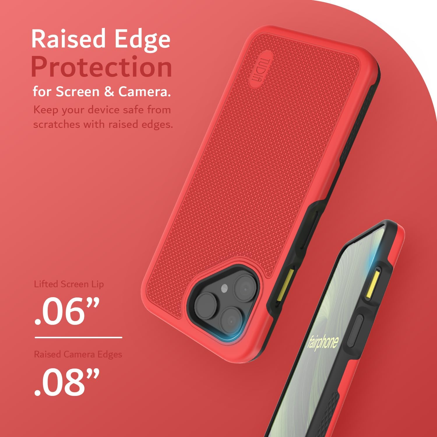 Tudia Fairphone 6 Hoesje DualShield MergeGrip Rood - Afbeelding 4