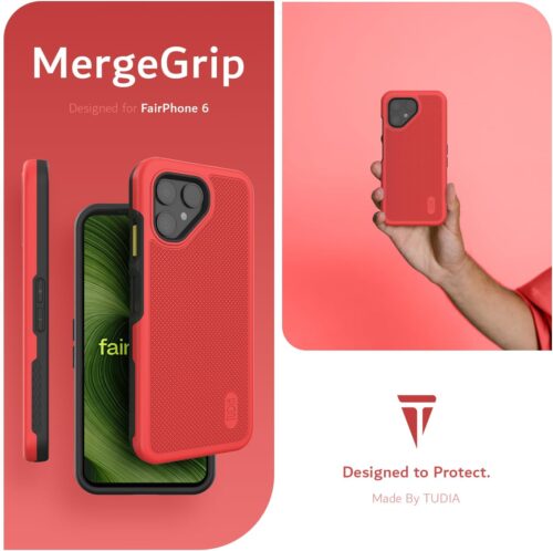 Tudia Fairphone 6 Case DualShield MergeGrip Red - OnePlus-shop.nl Tudia Fairphone 6 Case DualShield MergeGrip Red - OnePlus-shop.nl