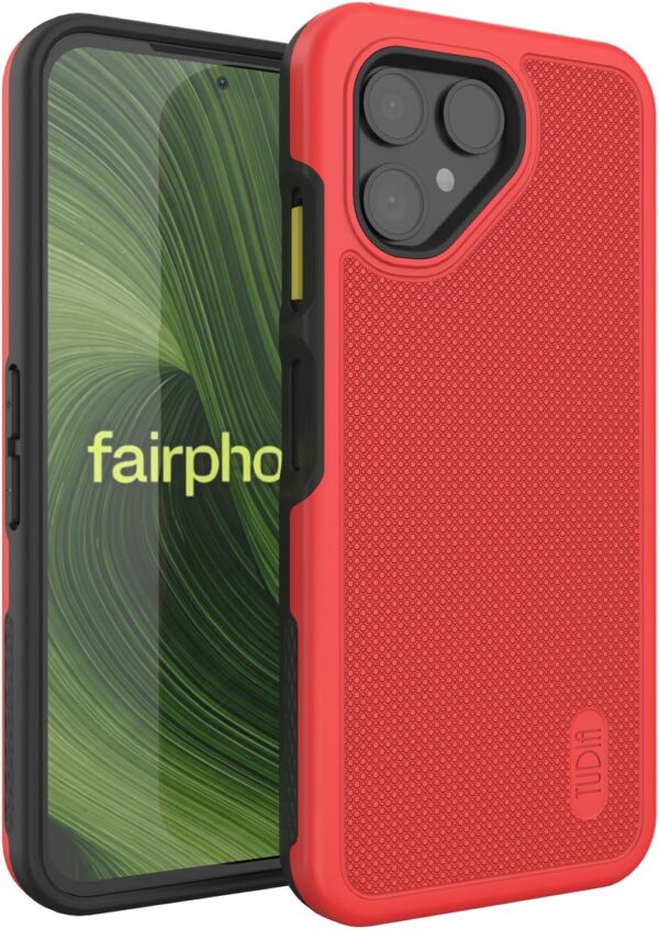 Tudia Fairphone 6 Hoesje DualShield MergeGrip Rood