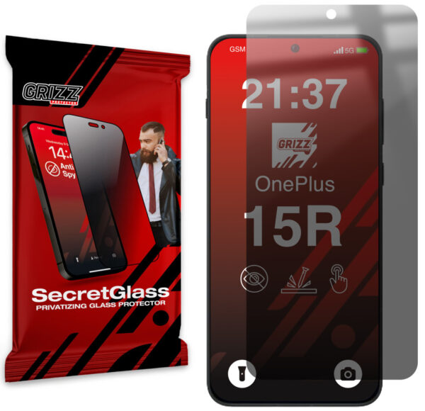 OnePlus 15R Screen Protector Privacy GrizzGlass SecretGlass
